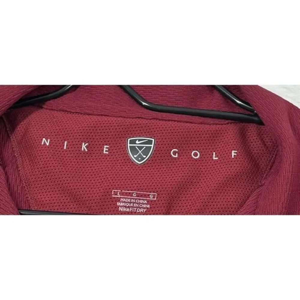 Nike Texas Longhorns Polo Shirt Mens L Red‎ Dri Fit Collar Golf